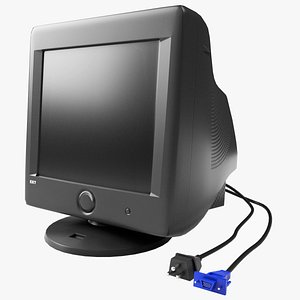Old Computer CRT Monitor - Low Poly